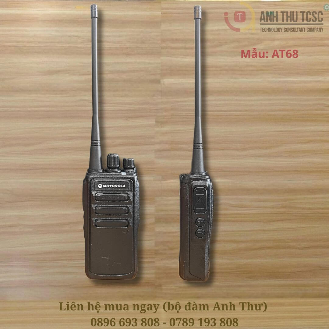 Bộ đàm Motorola AT68 chính hãng, công suất 12W, pin 6800mAh