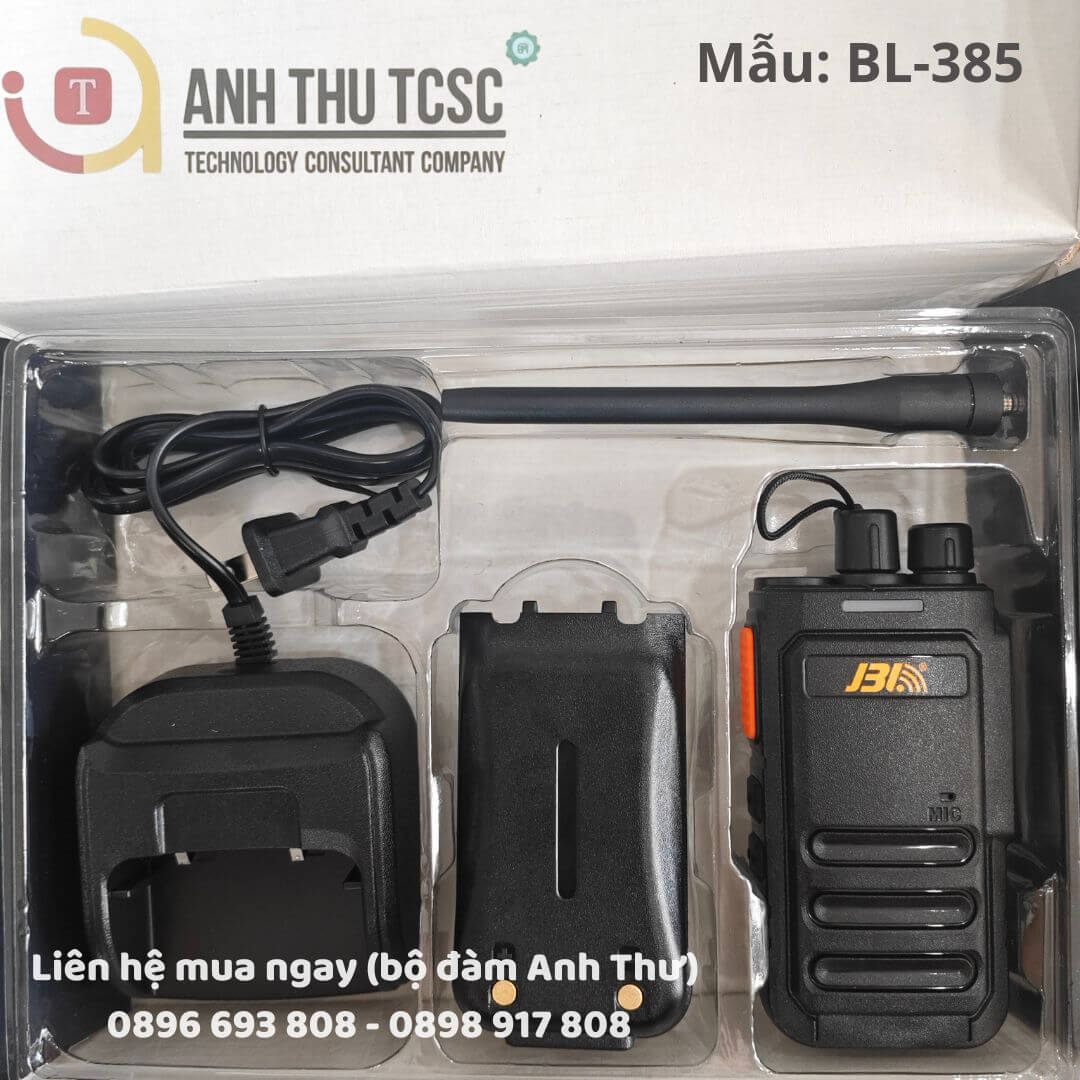 Bộ đàm JBl BL-385 - Hình ảnh thực tế và trọn bộ phụ kiện của bộ đàm | Đại Lý Máy Bộ Đàm